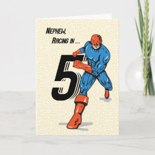 Neefje 5e verjaardag Superheld Kaart
