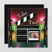 Neem 2 bewaar de datum twinkel licht feest feestdagenkaart (Voorkant / Achterkant)