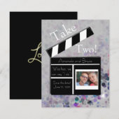 Neem 2 op datum glitter en ster save the date (Voorkant / Achterkant)