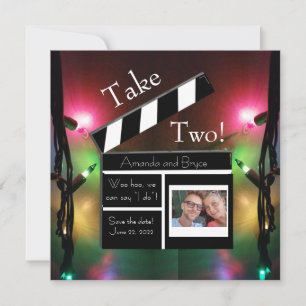 Neem 2 save the date twinkel licht feest feestdagenkaart