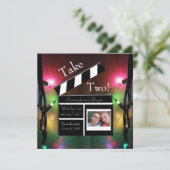 Neem 2 sparen de datum draai lichte partij feestdagenkaart (Staand voorkant)