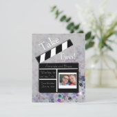Neem 2 sparen de datum glitter en de ster save the date (Staand voorkant)