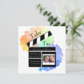 Neem 2 sparen de datum regenboogwolk feestdagenkaart (Staand voorkant)