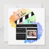 Neem 2 sparen de datum regenboogwolk feestdagenkaart (Voorkant)