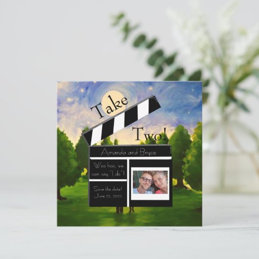 Neem 2 sparen de datum van het indrukwekkende moon feestdagenkaart (Staand voorkant)