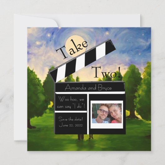 Neem 2 sparen de datum van het indrukwekkende moon feestdagenkaart (Voorkant)