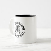 Neem 5 Logo koffiekopje Tweekleurige Koffiemok (Voorkant links)