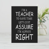 Neem aan dat ik altijd gelijk heb grappige Engelse Kaart (Staand voorkant)