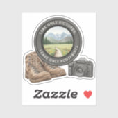 Neem alleen foto's, Laat alleen voetsporen achter Sticker (Vel)