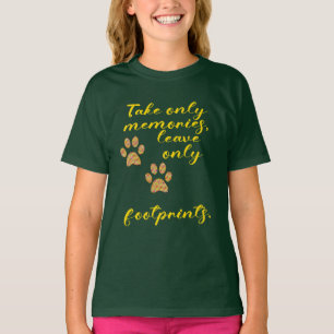 Neem alleen herinneringen, laat alleen voetafdrukk t-shirt