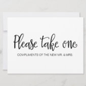 "Neem alsjeblieft één" bruiloft voor het teken Kaart (Voorkant)