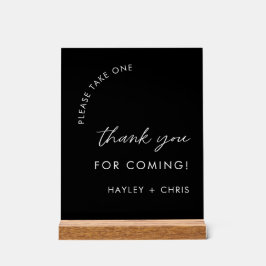 Neem alsjeblieft een zwarte bedankbruiloft acryl bord