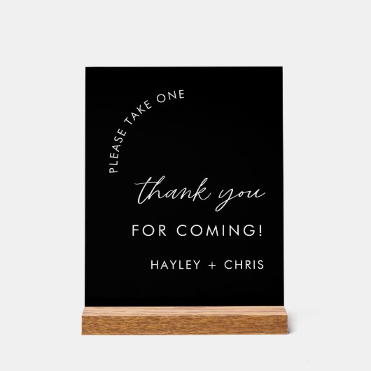 Neem alsjeblieft een zwarte bedankbruiloft acryl bord (Voorkant)