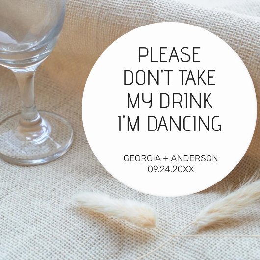 Neem Alsjeblieft Mijn Drankje Niet Bruiloft Gesche Ronde Kartonnen Onderzetter