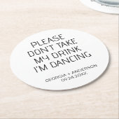 Neem Alsjeblieft Mijn Drankje Niet Bruiloft Gesche Ronde Kartonnen Onderzetter (Gebogen)
