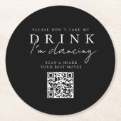 Neem alsjeblieft mijn drink niet! QR-codefotoshare Ronde Kartonnen Onderzetter (Voorkant)