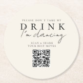 Neem alsjeblieft mijn drink niet! QR-codefotoshare Ronde Kartonnen Onderzetter (Voorkant)