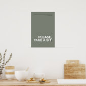 NEEM ALSJEBLIEFT PLAATS – Grappige Badkamer Poster (Keuken)