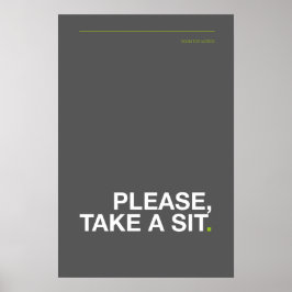 NEEM ALSJEUBLIEFT PLAATS – Grappige Badkamer Poste Poster