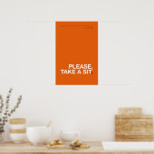 NEEM ALSJEUBLIEFT PLAATS – Grappige badkamerposter Poster (Keuken)