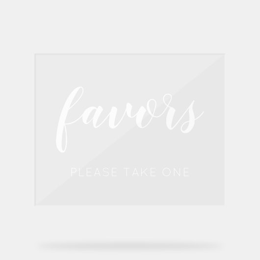 Neem alstublieft één huwelijksgunst acryl bord (Voorkant)