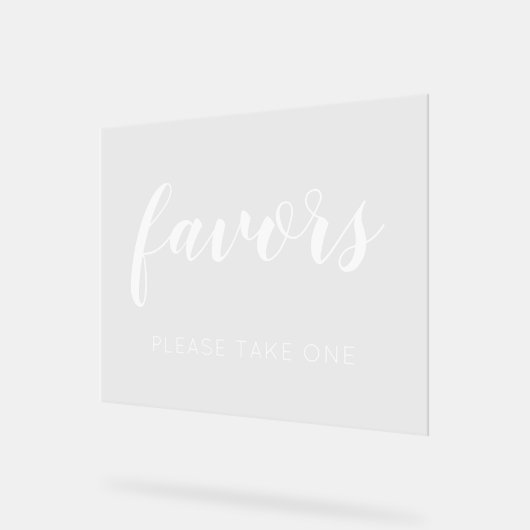 Neem alstublieft één huwelijksgunst acryl bord (Hoek)