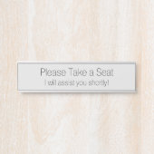 "Neem alstublieft een stoel" Deurbordje (Voorkant)