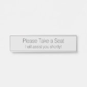 "Neem alstublieft een stoel" Deurbordje (Voorkant)