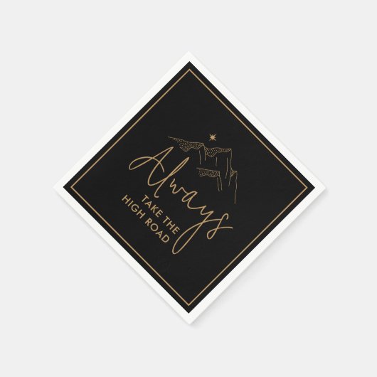 Neem altijd de High Road Black en Gold Servet (Hoek)