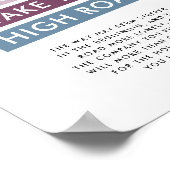 Neem altijd de High Road Motivatie Quote Poster (Hoek)