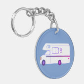 NEEM ALTIJD DE SCHILDERACHTIG ROUTE Motorhome Camp Sleutelhanger (Voorkant Links)