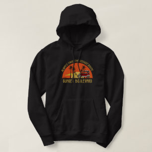 NEEM ALTIJD DE SCHILDERACHTIG ROUTE SUNSET BOULEVA HOODIE