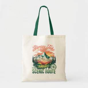 Neem Altijd De Schilderachtige Route – Vintage Ber Tote Bag