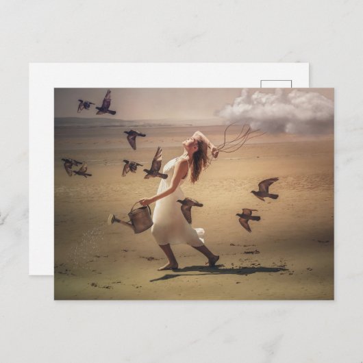 Neem altijd het weer mee met surrealistische kunst briefkaart (Voorkant / Achterkant)