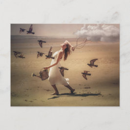 Neem altijd het weer mee met surrealistische kunst briefkaart