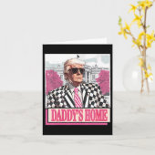 Neem America CK Daddy's Home Funny Pink Donald Tru Kaart (Gele Bloem)