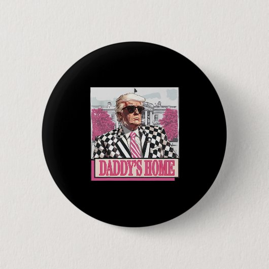 Neem Amerika Ck Daddy's Thuis Grappige Roze Donald Ronde Button 5,7 Cm (Voorkant)