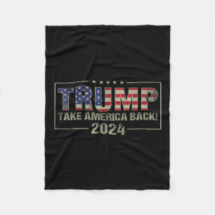 Neem Amerika terug Amerikaanse vlag Trump 2024 Man Fleece Deken