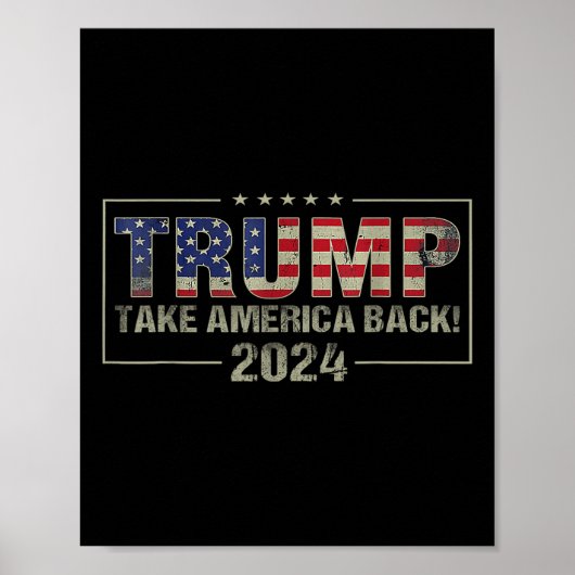 Neem Amerika terug Amerikaanse vlag Trump 2024 Man Poster (Voorkant)