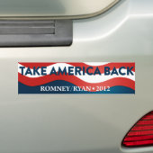 Neem Amerika terug Romney/Ryan 2012 Bumpersticker (Op auto)