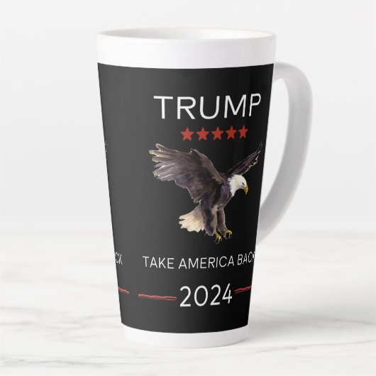 Neem Amerika terug Trump 2024 Latte koffiecadeau v Latte Mok (Rechterhoek)