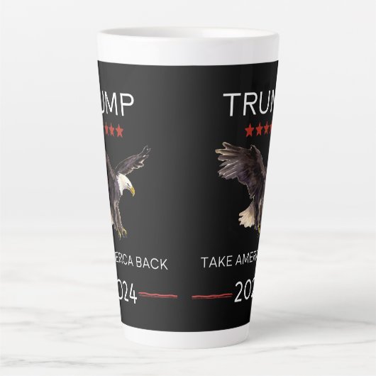 Neem Amerika terug Trump 2024 Latte koffiecadeau v Latte Mok (Voorkant)