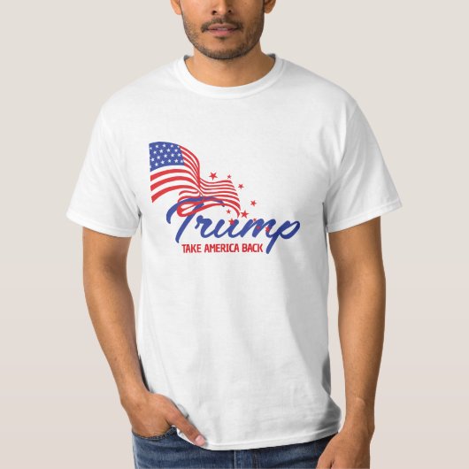 NEEM AMERIKA TERUG Trump Tekst T-shirt (Voorkant)