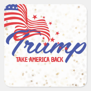 NEEM AMERIKA TERUG Trump Tekst Vierkante Sticker