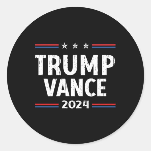 Neem Amerika terug Trump Vance 2024 Vice President Ronde Sticker (Voorkant)