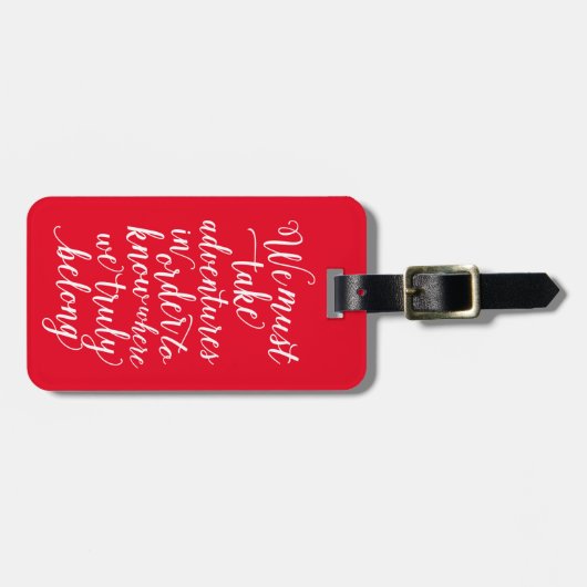 Neem Aventures in het rood | BAGAGELABEL (Voorkant horizontaal)