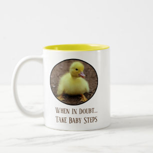 Neem bij twijfel Baby-stappen Tweekleurige Koffiemok