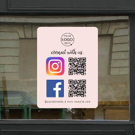 Neem contact met ons op Instagram Facebook QR Code Raamsticker