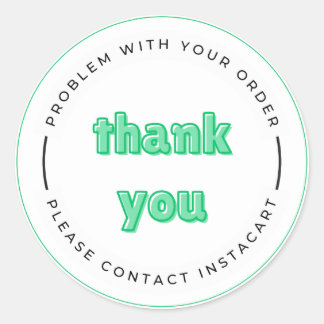 Neem contact op met Insta Cart Dank U Classic Rond Ronde Sticker