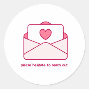 Neem contact op Roze Envelop Ontwerp Ronde Sticker